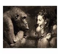 Картина за номерами Пантоміма з мавпою розміром 40х50 см Strateg (DY084)