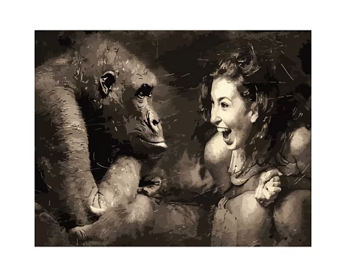 Картина за номерами Пантоміма з мавпою розміром 40х50 см Strateg (DY084)
