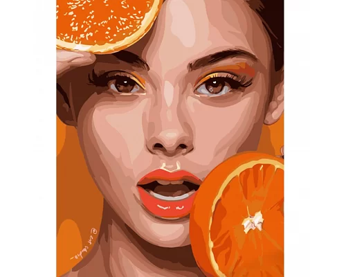 Картина за номерами Апельсиновий портрет розміром 40х50 см Strateg (GS552)