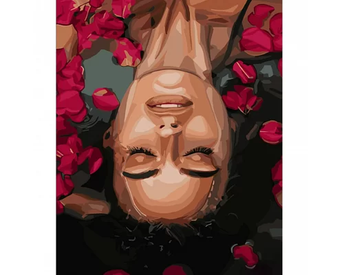 Картина за номерами Релакс в пелюстках троянди розміром 40х50 см Strateg (GS569)