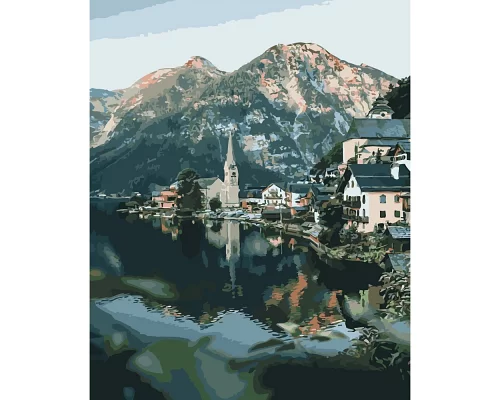 Картина за номерами Озеро та гори розміром 40х50 см Strateg (GS496)