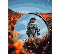 Картина за номерами Космонавт у відображенні розміром 40х50 см Strateg (GS499)