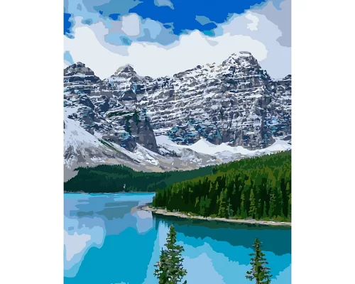 Картина за номерами Блакитне гірське озеро розміром 40х50 см Strateg (GS476)