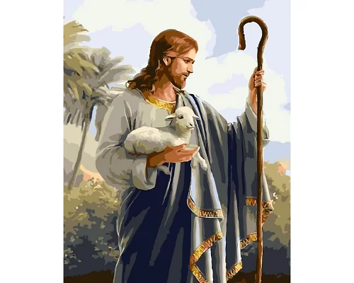 Картина за номерами Ісус з ягням розміром 40х50 см Strateg (GS413)