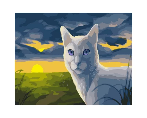 Картина за номерами Кіт на фоні пейзажу розміром 40х50 см Strateg (GS369)