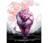 Картина за номерами Рожевий лев розміром 40х50 см Strateg (GS377)