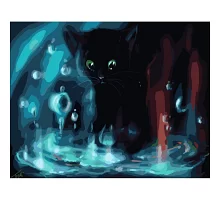 Картина за номерами Чорне кошеня розміром 40х50 см Strateg (GS372)