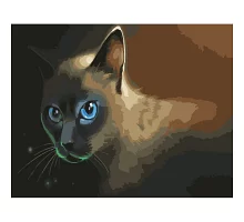 Картина за номерами Блакитноокий кіт розміром 40х50 см Strateg (GS368)