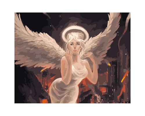 Картина за номерами Аніме Білий янгол розміром 40х50 см Strateg (GS347)