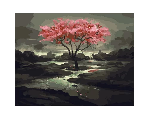 Картина за номерами Рожеве дерево розміром 40х50 см Strateg (GS323)