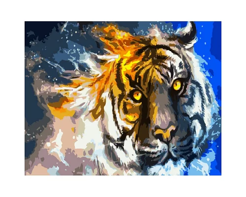 Картина за номерами Вогняний тигр розміром 40х50 см Strateg (GS321)
