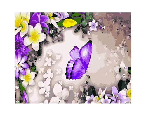 Картина за номерами Фіолетовий метелик розміром 40х50 см Strateg (GS324)