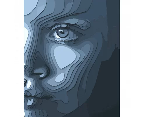 Картина за номерами Акварельне обличчя розміром 40х50 см Strateg (DY319)