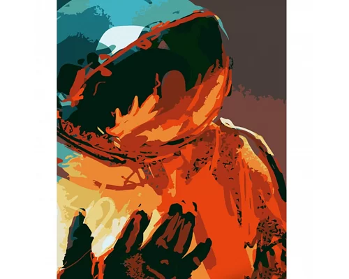 Картина за номерами Космонавт абстракція розміром 40х50 см Strateg (DY309)
