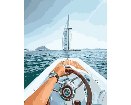 Картина за номерами На катері по морю в Дубай розміром 40х50 см Strateg (DY240)