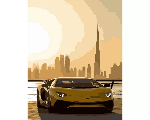 Картина за номерами Авто в Дубаї розміром 40х50 см Strateg (DY239)