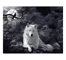 Картина за номерами Білий вовк розміром 40х50 см Strateg (DY245)