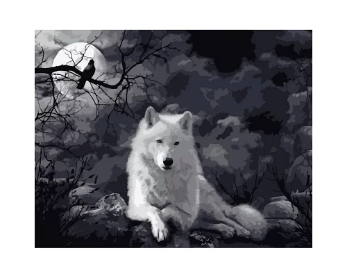Картина за номерами Білий вовк розміром 40х50 см Strateg (DY245)