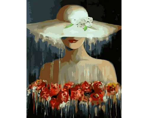 Картина за номерами Троянди під капелюхом розміром 40х50 см Strateg (GS599)