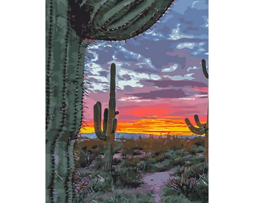 Картина за номерами Захід сонця в Техасі розміром 40х50 см Strateg (GS628)