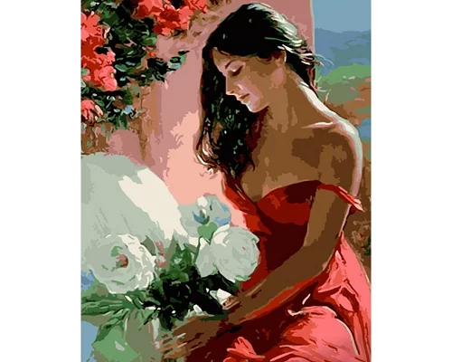 Картина за номерами Дівчина у Провансі розміром 40х50 см Strateg (GS637)