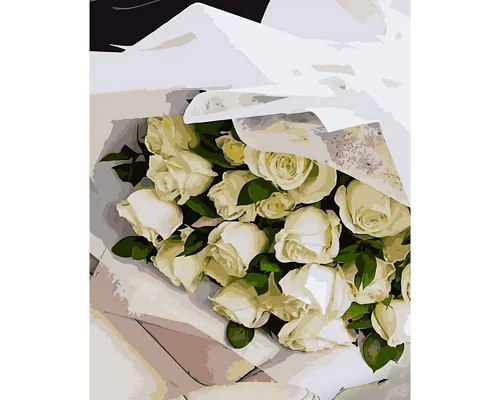 Картина за номерами Білі троянди розміром 40х50 см Strateg (GS656)