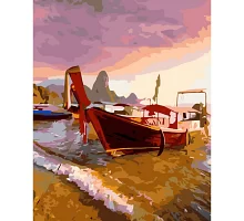 Картина за номерами Човен на березі розміром 40х50 см Strateg (GS709)