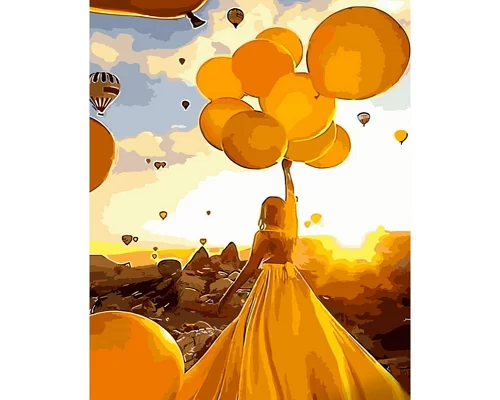 Картина за номерами Жовті повітряні кулі розміром 40х50 см Strateg (GS758)