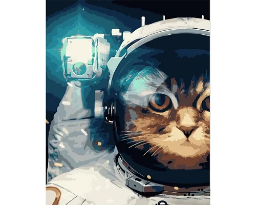 Картина за номерами Кіт-космонавт розміром 40х50 см Strateg (GS590)