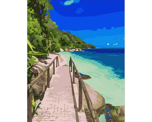 Картина за номерами Місток до пляжу розміром 40х50 см Strateg (GS587)