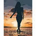 Картина за номерами Світанок на морі з дівчиною розміром 40х50 см Strateg (DY360)