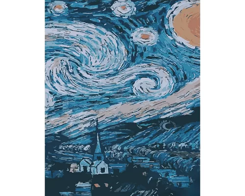 Картина за номерами Зоряна ніч Ван Гога розміром 40х50 см Strateg (DY345)