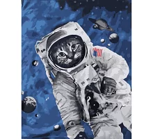Картина за номерами Кіт у космосі розміром 40х50 см Strateg (DY351)