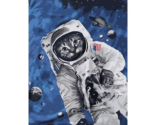 Картина за номерами Кіт у космосі розміром 40х50 см Strateg (DY351)