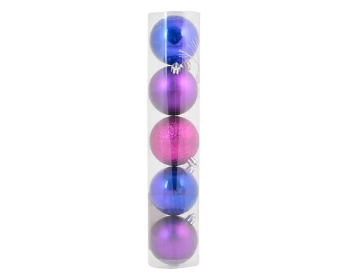 Куля Yes Fun d - 6 см 5 шт/уп. фіолетовий: перламутровий - 2 матовий - 2 гліттер - 1 973180
