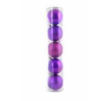 Куля Yes Fun d - 6 см 5 шт/уп. фіолетовий світлий: перламутровий - 2 матовий - 2 глит 973182