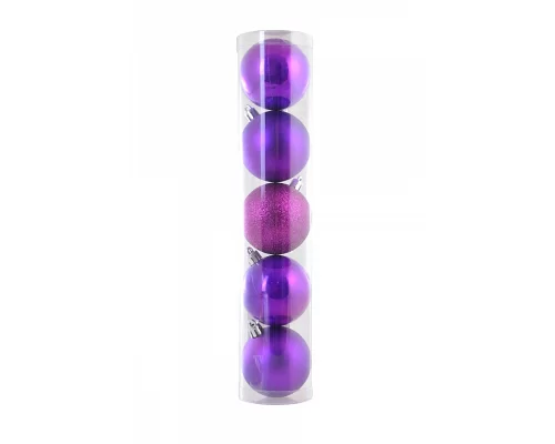 Куля Yes Fun d - 6 см 5 шт/уп. фіолетовий світлий: перламутровий - 2 матовий - 2 глит 973182