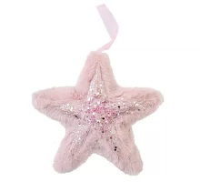 Звезда Yes Fun пушистая розовая с декором 16*16 см код: 973538