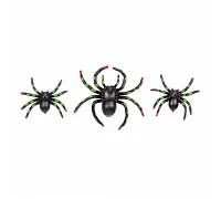 Набір пластикових павуків для декору Yes Fun чорн. 3 шт плямисті (973682)