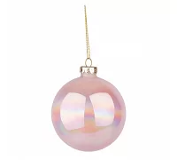 Новогодний шар Novogod'ko стекло 10 см светло-розовый глянец мрамор (973821)