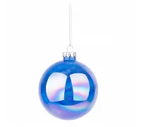 Новогодний шар Novogod'ko стекло 10 см синий глянец мрамор (973824)