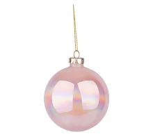 Новогодний шар Novogod'ko стекло 12 см светло-розовый глянец мрамор (973828)
