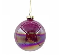 Новогодний шар Novogod'ko стекло 8 см розовый глянец мрамор (973816)