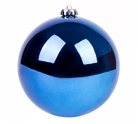 Новорічна куля Novogod'ko, пластик, 15 cм, синя, глянець (974062)