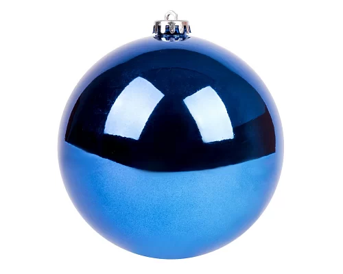 Новорічна куля Novogod'ko, пластик, 15 cм, синя, глянець (974062)