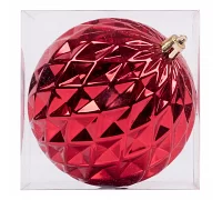 Новорічна куля Novogod'ko формовий, пластик, 10 cм, червона, глянець (974085)