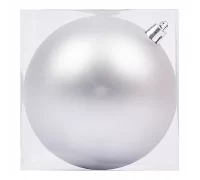 Новогодний шар Novogod'ko, пластик, 10 cм, серебро, матовый (974047)