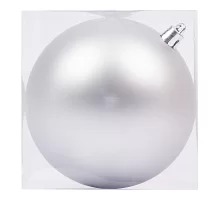 Новогодний шар Novogod'ko, пластик, 10 cм, серебро, матовый (974047)
