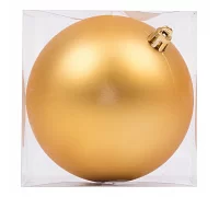 Новогодний шар Novogod'ko, пластик, 10 cм, золотой, матовый (974043)