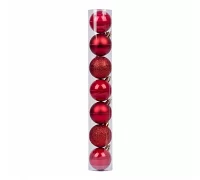 Набір новорічних куль Novogod'ko, пластик, 4 cм, 7 шт / уп, червоний (974013)